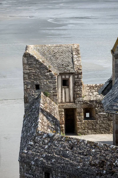 Mont Saint Michel Het Klooster Dorp Een Getijdeiland Tussen Bretagne — Stockfoto