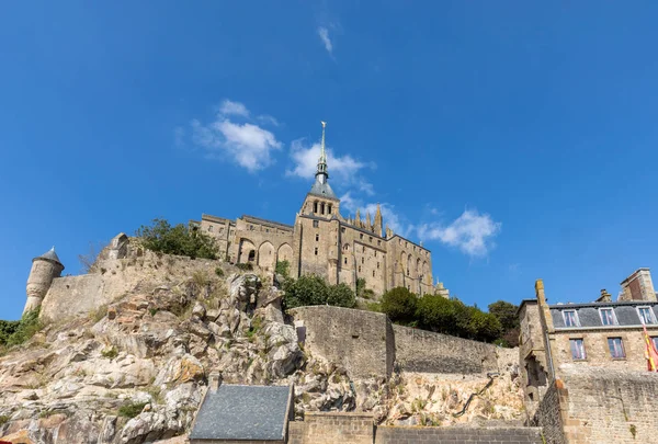 Mont Saint Michel Ünlü Manastırı Olan Ada Normandiya Fransa — Stok fotoğraf
