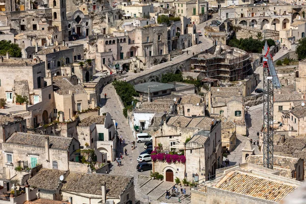 Matera Itálie Září 2019 Pohled Historickou Čtvrť Sassi Matera Městě — Stock fotografie