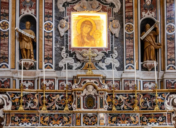 Matera Italia Septembrie 2019 Picturi Decorațiuni Interiorul Catedralei Matera Basilicata — Fotografie, imagine de stoc