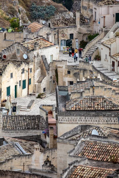 Matera Itálie Září 2019 Pohled Historickou Čtvrť Sassi Matera Městě — Stock fotografie