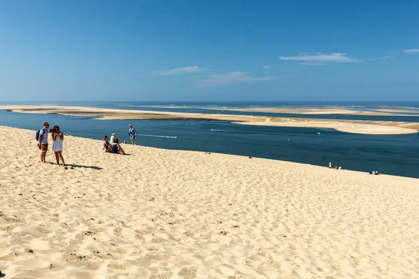 Dune Pilat Γαλλία Σεπτεμβρίου 2018 Άνθρωποι Στον Αμμόλοφο Pilat Τον — Φωτογραφία Αρχείου