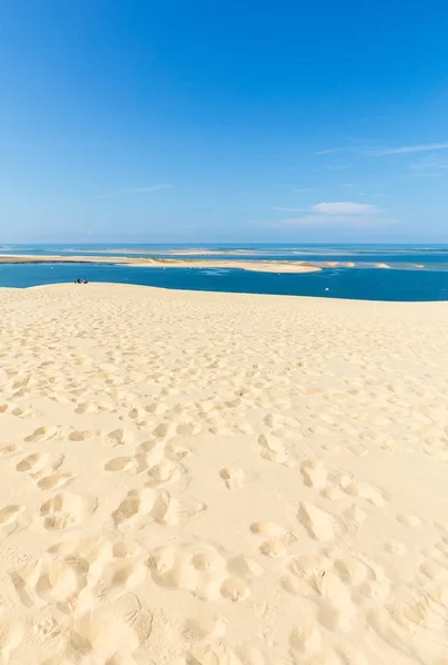 从皮拉特沙丘看 欧洲最高的沙丘 法国阿基坦Arcachon湾La Teste Buch — 图库照片