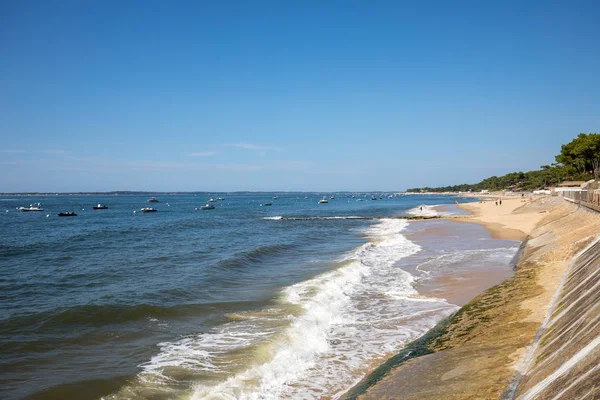 Bateaux Amarrés Archachon Bay Gironde France — Photo