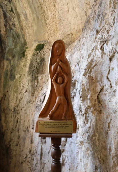 Rocamadour Frankrike September 2018 Staue Jungfru Maria Kapellet Notre Dame — Stockfoto