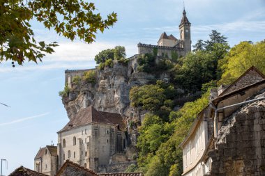 Rocamadour, Piskoposluk şehri ve Kutsal Bakire Meryem, Lot, Midi-Pyrenees, Fransa 'nın kutsal mabedi