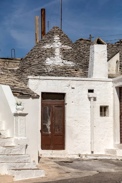 Wioska Trulli Alberobello Włochy Styl Budowy Jest Specyficzny Dla Obszaru — Zdjęcie stockowe