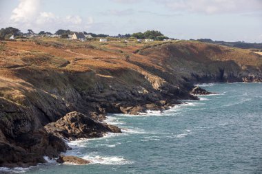 Cancale 'de Pointe du Grouin. Emerald Sahili, Brittany, Fransa , 