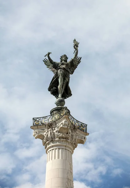 Esplanade Des Quinconces Fontanna Pomnika Girondinsa Bordeaux Francja — Zdjęcie stockowe