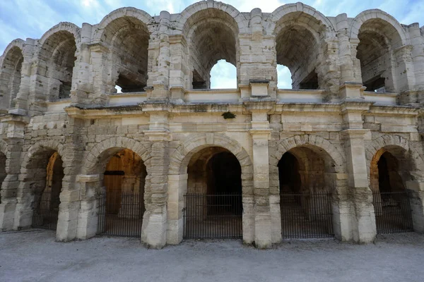 Amphithéâtre Romain Dans Vieille Ville Arles Provence Dans Sud France — Photo