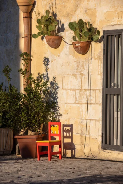 Blick Auf Die Sassi Matera Ein Historisches Viertel Der Stadt — Stockfoto