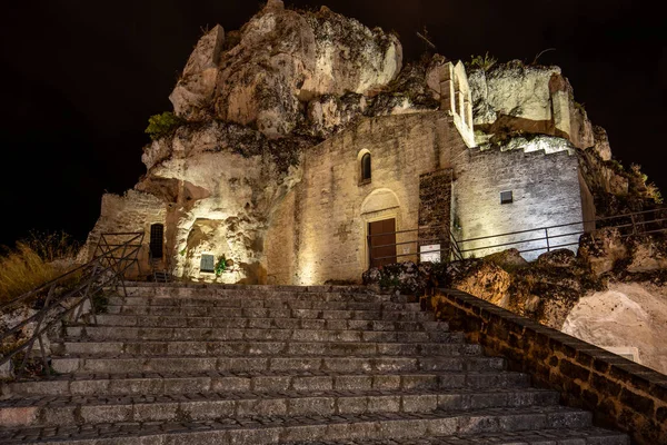 Chiesa Santa Maria Idris Nei Sassi Matera Quartiere Storico Della — Foto Stock