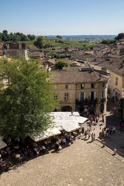 Emilion Fransa Eylül 2018 Place Eglise Monolithe Emilion Gironde Departmanı — Stok fotoğraf