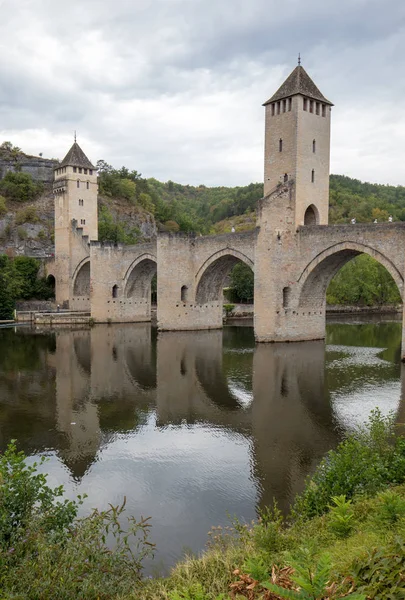 Cahors Fransa Eylül 2018 Lot Nehri Üzerinde Ortaçağ Pont Valentre — Stok fotoğraf