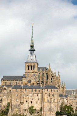 Le Mont-Saint-Michel, Fransa - 13 Eylül 2018: Mont-Saint-Michel, ünlü manastır, Normandiya, Fransa
