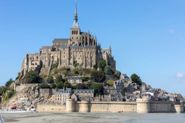 Le Mont-Saint-Michel, Fransa - 13 Eylül 2018: Mont-Saint-Michel, ünlü manastır, Normandiya, Fransa