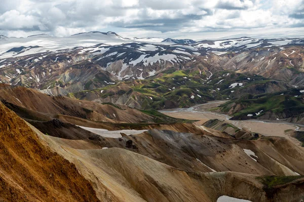 Fjallabak Doğa Rezervi Ndeki Landmannalaugar Volkanik Dağları Zlanda — Stok fotoğraf