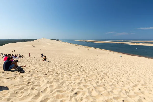 Dune Pilat Γαλλία Σεπτεμβρίου 2018 Άνθρωποι Στον Αμμόλοφο Pilat Τον — Φωτογραφία Αρχείου