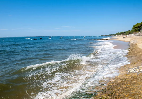 Boote Ankern Archachon Bay Gironde Frankreich — Stockfoto