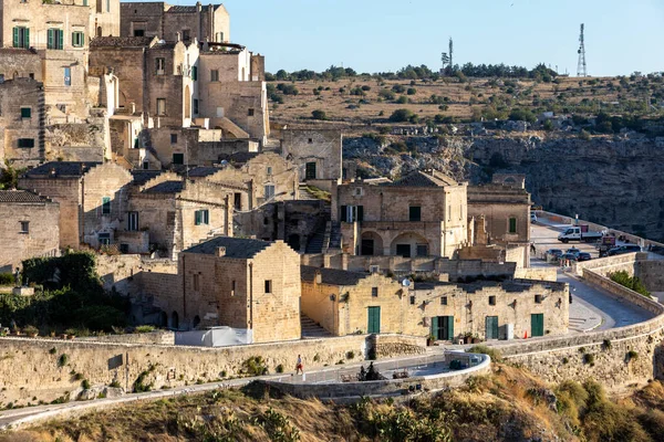 Matera Itálie Září 2019 Pohled Historickou Čtvrť Sassi Matera Městě — Stock fotografie