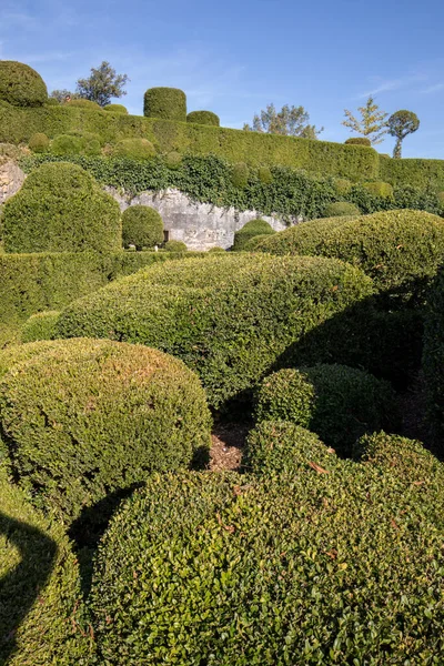 フランスのドルドーニュ地方のジャルダン マルケイ サック城の庭園でのトピアリー — ストック写真