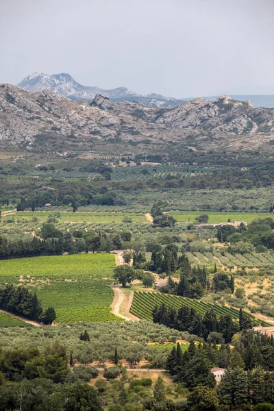 Panoramatický Pohled Údolí Luberon Slavné Středověké Vesnice Les Baux Provence — Stock fotografie