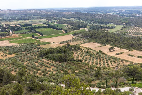 Panoramautsikt Över Luberon Dalen Från Den Berömda Les Baux Provence — Stockfoto