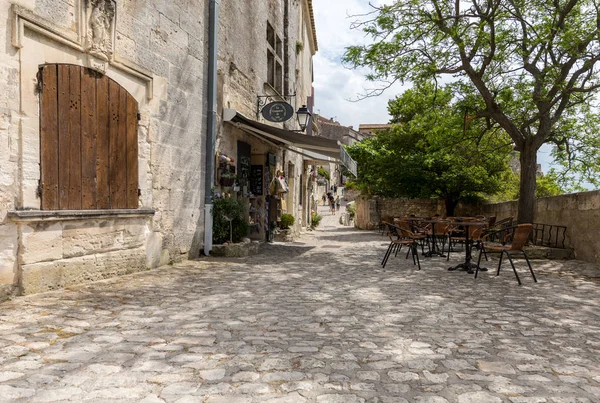 Les Baux Provence Francia Junio 2017 Calle Pueblo Medieval Les — Foto de Stock