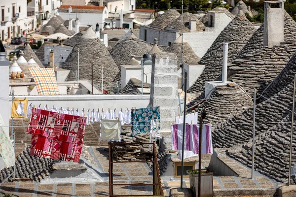 Blanchisserie Sur Les Toits Pierre Une Maison Trulli Alberobello Pouilles — Photo