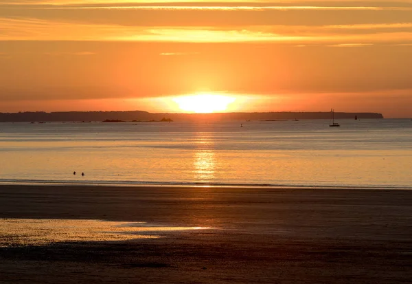 Beauty Sunset View Beach Saint Malo Brittany France — Stock Photo, Image