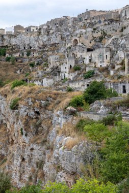 Sasso Caveoso, Matera 'nın tarihi bölgesi Sassi di Matera' nın yenilenmiş bir parçası değildir. Basilicata. İtalya