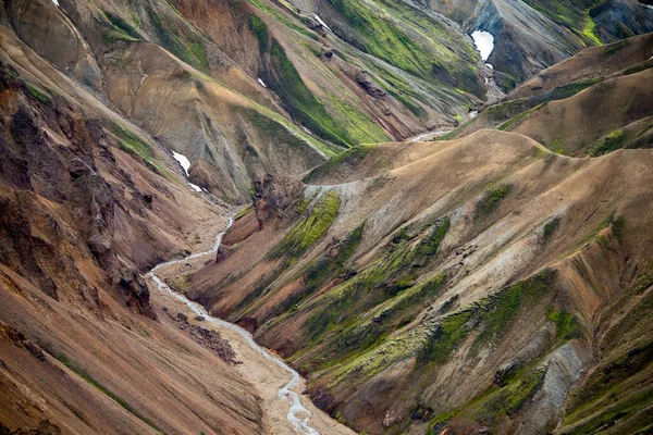 Wulkaniczne Góry Landmannalaugar Rezerwacie Przyrody Fjallabak Islandia — Zdjęcie stockowe