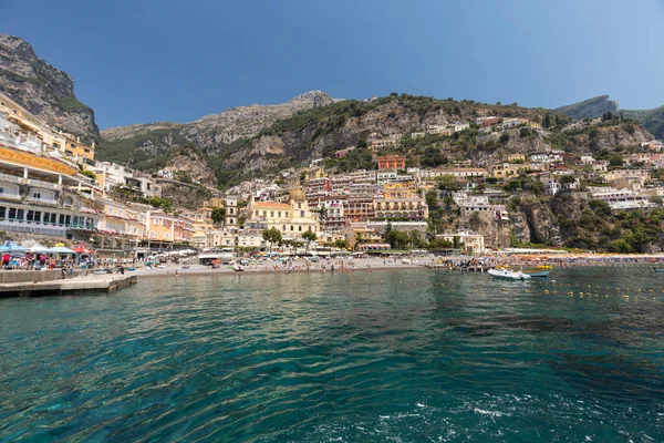 Positano Italy June 2017 Positano Seen Sea Amalfi Coast Region — Stock Photo, Image