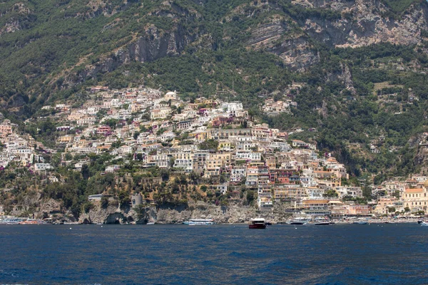 Positano Italy June 2017 Panorama Positano Houses Climbing Hill Campania — Stock Photo, Image