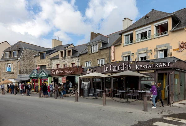 Cancale Frankrike September 2018 Barer Och Restauranger Huvudgatan Canacle Känd — Stockfoto