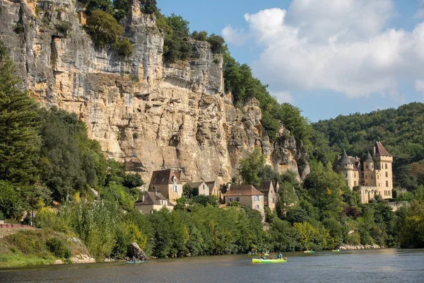 Roque Gageac Dordoña Francia Septiembre 2018 Canotaje Por Río Dordoña — Foto de Stock