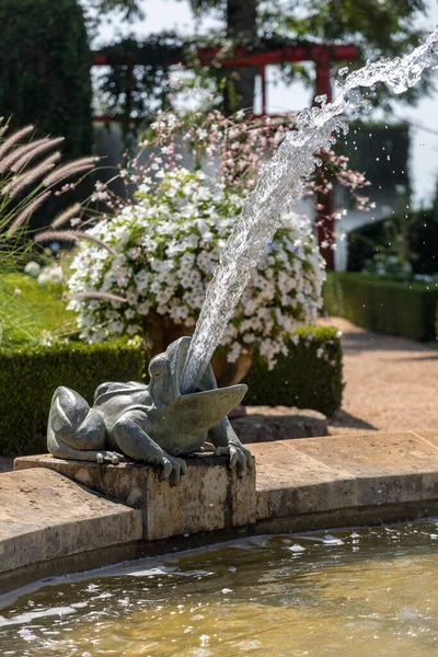 Jardim Branco Pitoresco Jardins Manoir Eyrignac Dordogne França — Fotografia de Stock