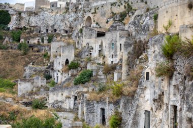 Sasso Caveoso, Matera 'nın tarihi bölgesi Sassi di Matera' nın yenilenmiş bir parçası değildir. Basilicata. İtalya