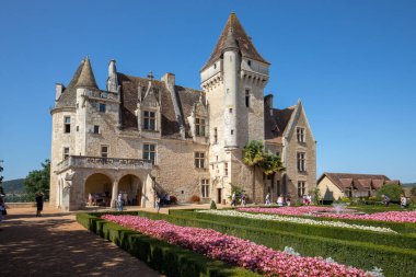 Milandes, Fransa-4 Eylül 2018: Chateau des Milandes, Dordogne bir kale, yirminci yüzyılın altmışlı için kırklı gelen Josephine Baker aitti. Aquitaine, Fransa