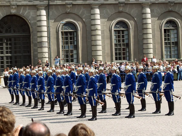 Estocolmo Suécia Setembro 2006 Mudança Cerimônia Guarda Com Participação Cavalaria — Fotografia de Stock