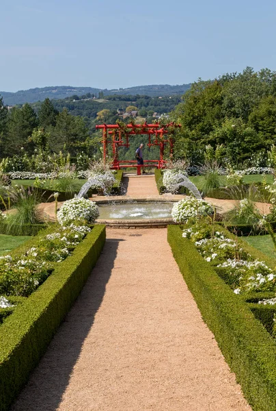 Witte Tuin Schilderachtige Jardins Manoir Eyrignac Dordogne Frankrijk — Stockfoto