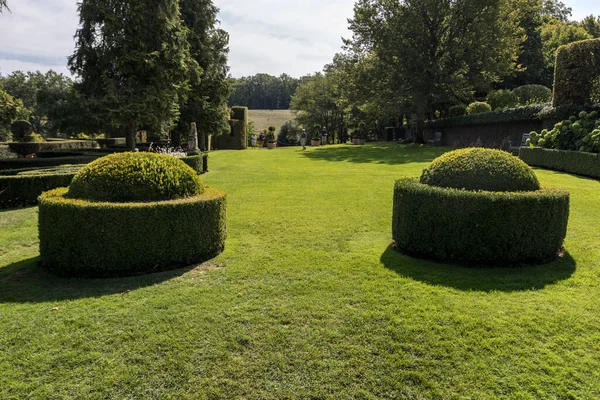 Den Maleriske Jardins Manoir Eyrignac Dordogne Frankrig - Stock-foto