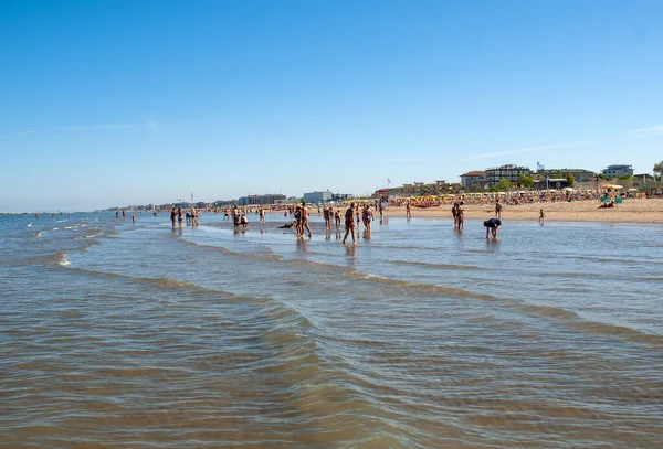 Cesenatico Emilia Romagna Olaszország Szeptember 2019 Emberek Pihennek Egy Napsütéses — Stock Fotó