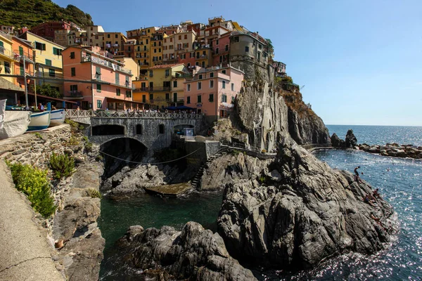 Манарола Італія Вересня 2011 Манарола Одне Міст Cinque Terre Італії — стокове фото