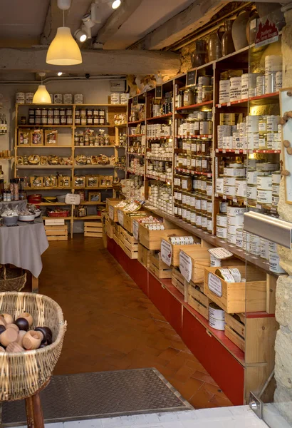 Domme France September 2018 Interior Shop Selling Foie Gras Duck — Stock Photo, Image