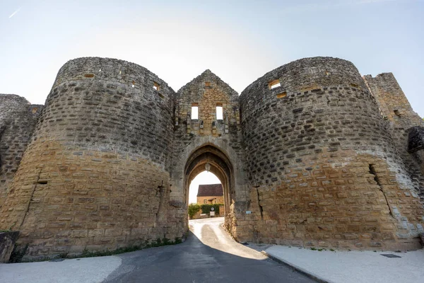 Porte Des Tours Medieval City Gate Domme Dordogne Aquitaine France — Stock Photo, Image