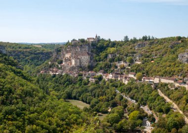 Rocamadour, Piskoposluk şehri ve Kutsal Bakire Meryem, Lot, Midi-Pyrenees, Fransa 'nın kutsal mabedi