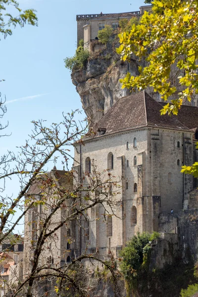 Poutní Město Rocamadour Episkopální Město Svatyně Panny Marie Lot Midi — Stock fotografie