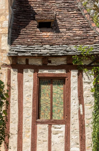 Stary Dom Miasteczku Pielgrzymkowym Rocamadour Mieście Episkopalnym Sanktuarium Najświętszej Marii — Zdjęcie stockowe