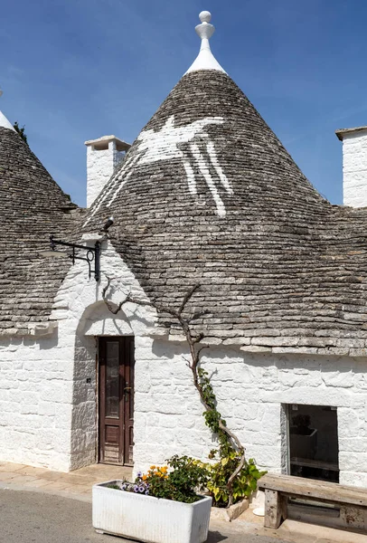 Traditionele Witte Huizen Trulli Dorp Alberobello Italië Stijl Van Bouw — Stockfoto